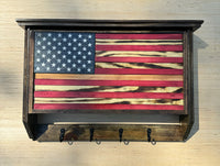 American Flag Hidden Storage Coat Rack