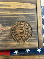 Wooden Lock Box with Armed Forces Logo