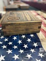 Wooden Lock Box with Armed Forces Logo