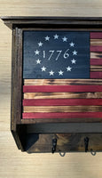 Armed Services American Flag Hidden Storage Coat Rack