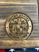 Wooden Lock Box with Armed Forces Logo