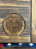 Wooden Lock Box with Armed Forces Logo