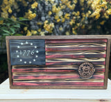 Wooden American Flag Wall Art with Armed Services Logo