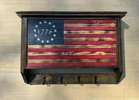 American Flag Hidden Storage Coat Rack