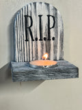 Gravestone Tea Light Candle Holder Wall/Shelf