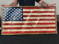 Wooden Wavy American Flag