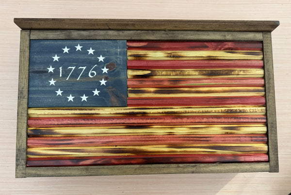 Betsy Ross 1776 Flag Wall Mounted Hidden Storage Box